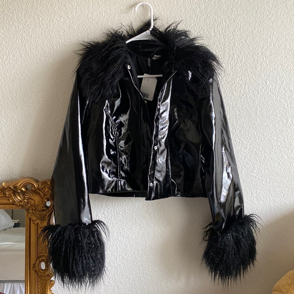 H&M Faux Fur Trim Jacket